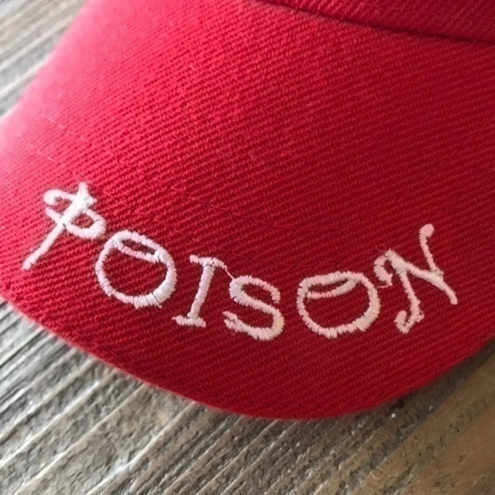 Poison Hat Red Embroidered size circumference around 21”